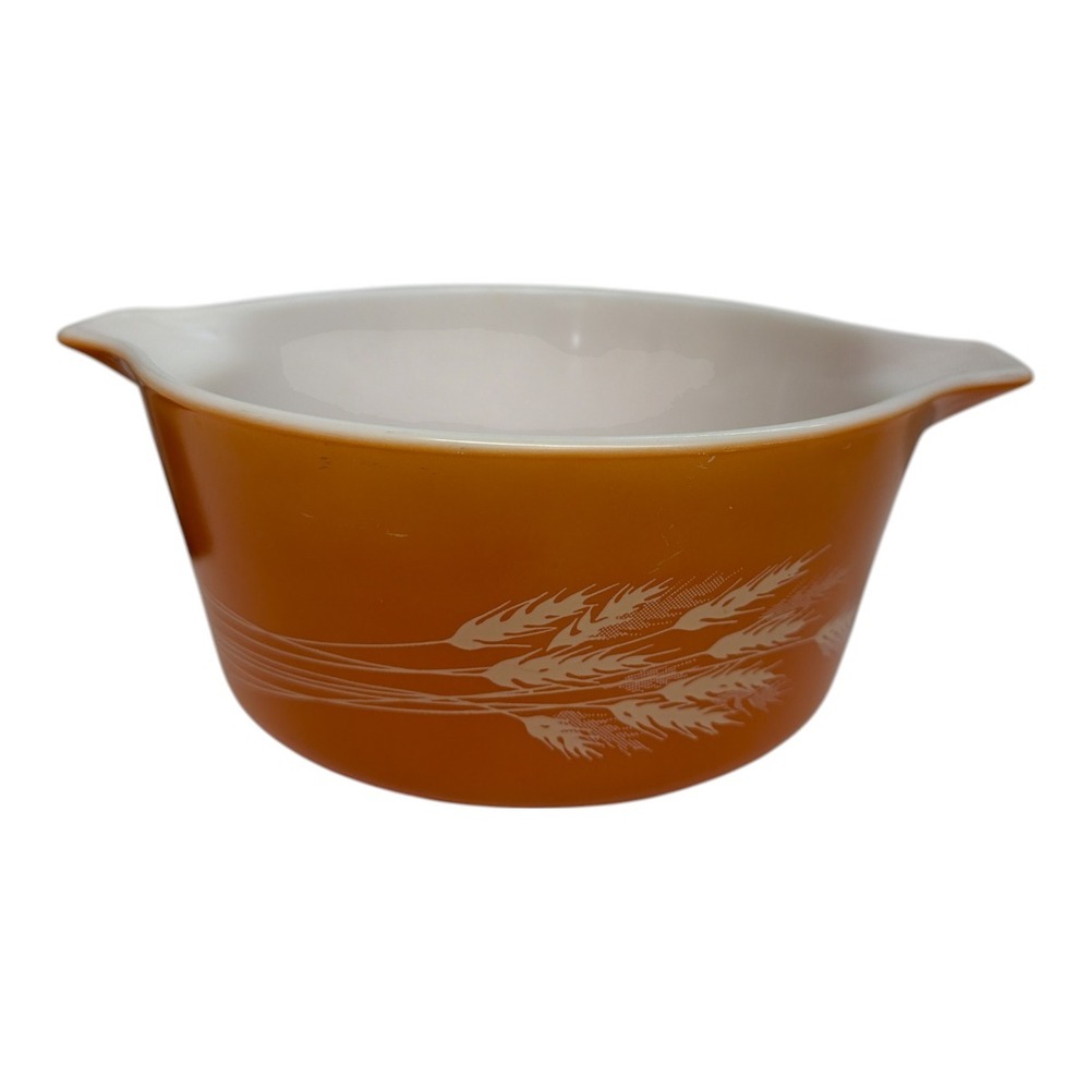 Pyrex Corning Autumn Harvest Wheat Orange 474-B 1.5L Casserole Bowl No Lid EUC
